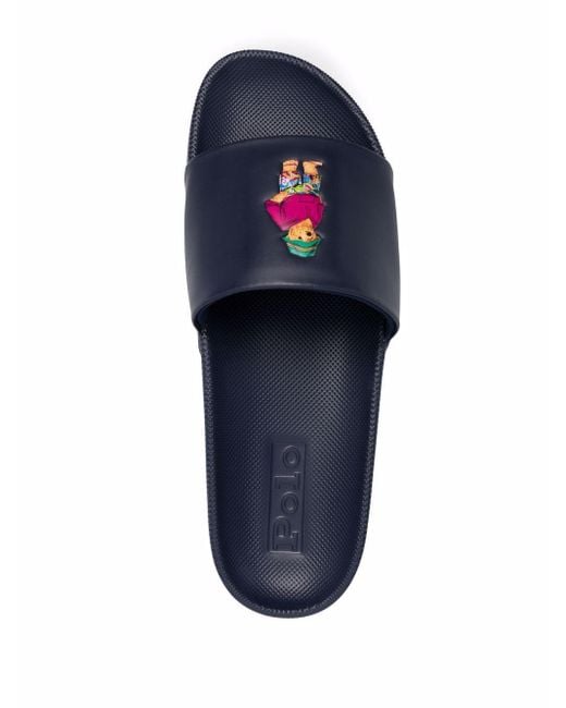 Polo Ralph Lauren Slippers Met Teddybeer in het Blauw voor heren | Lyst NL