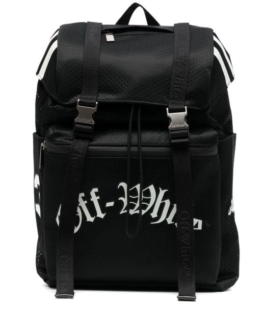 Off-White c/o Virgil Abloh Black Logo-print Mesh Backpack for men