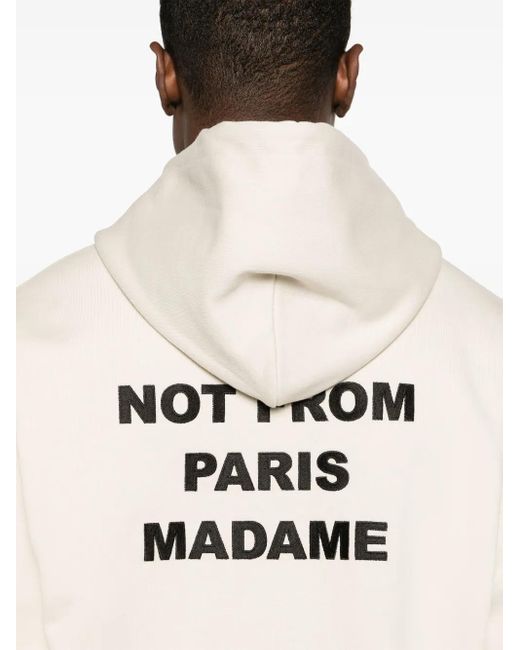 Drole de Monsieur Natural Logo-Print Cotton Hoodie for men