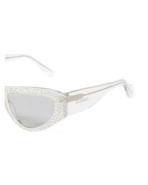 Pinko White Cat-Eye Embellishment Sunglasses
