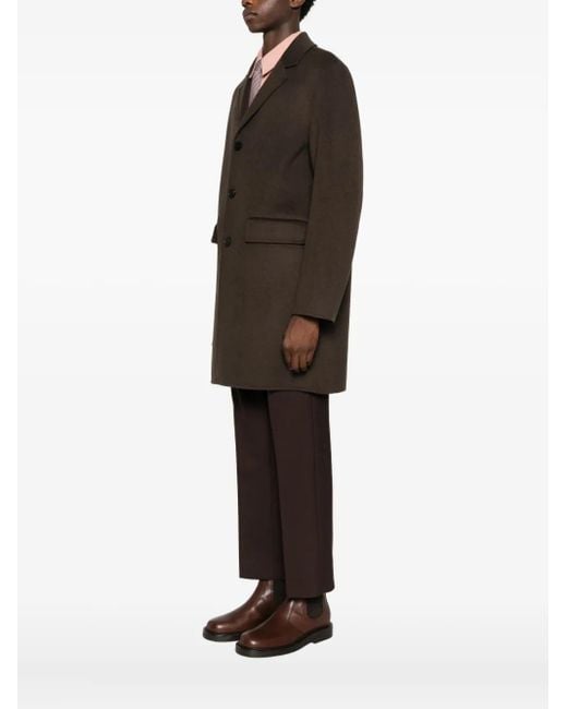 Amaranto Brown Single-Breasted Coat for men