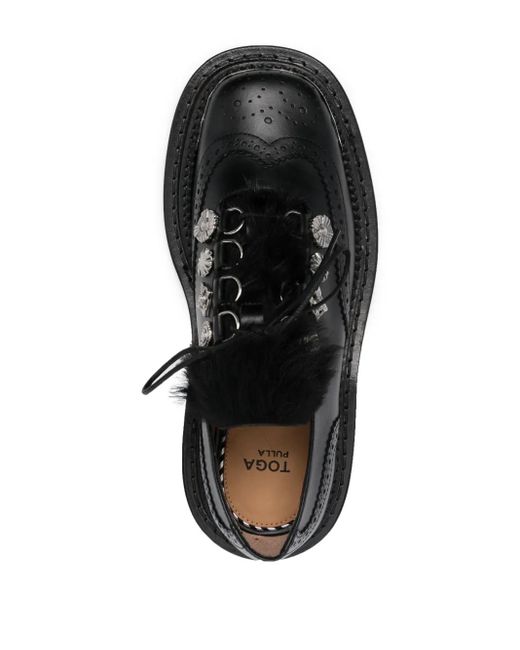 Toga Black 35Mm Leather Oxford Shoes