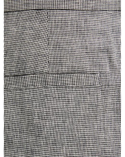Sessun Gray Provencot Houndstooth-Pattern Wide-Leg Trousers