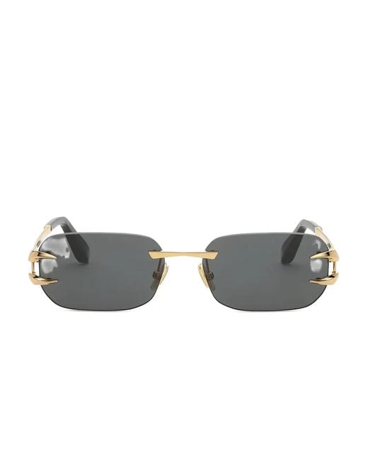 Roberto Cavalli Gray Metal Rimless Sunglasses