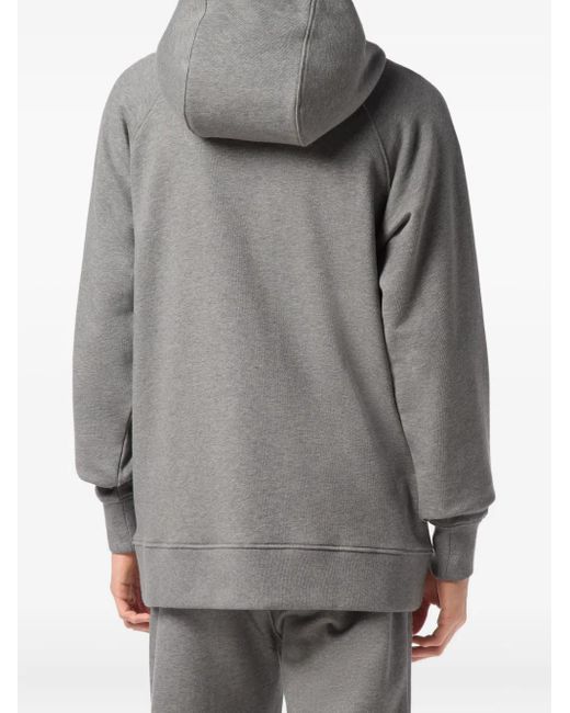 Felpa Con Cappuccio, Applicazione Logo E Zip di Philipp Plein in Gray da Uomo