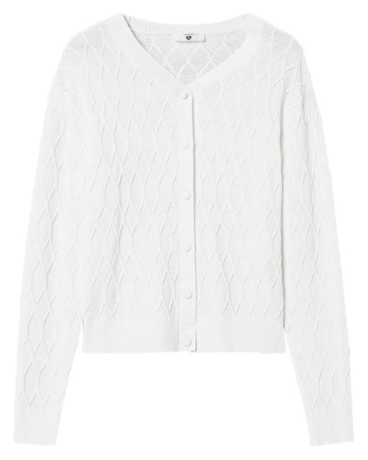 Twinset White Lozenge Cardigan