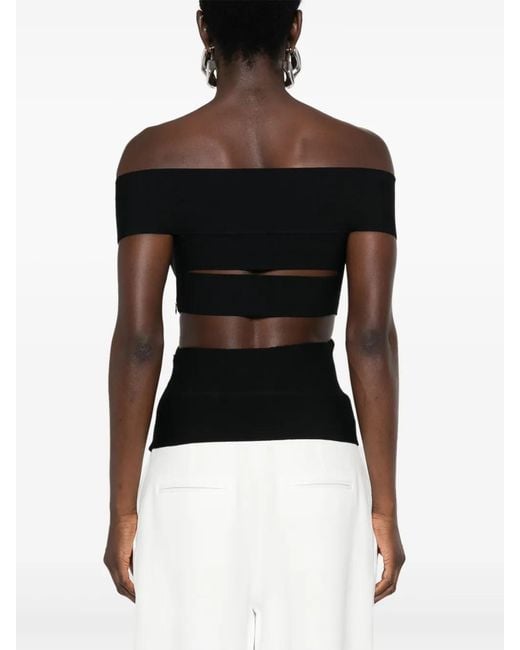 McQueen Off-Shoulder Top in het Black