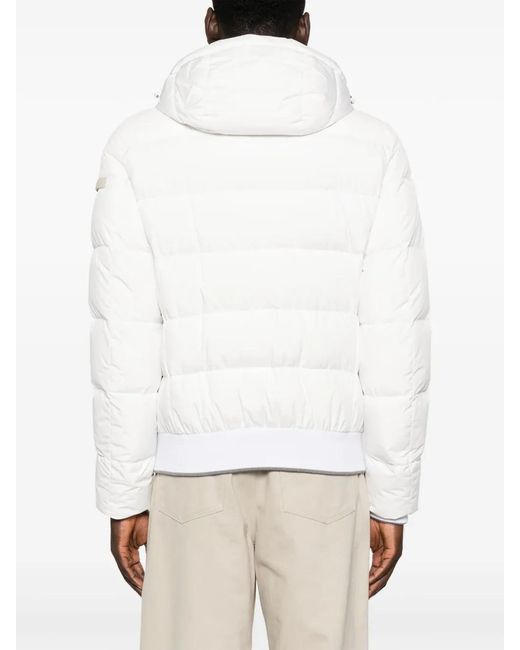 Moorer White Hooded Padded Jacket for men