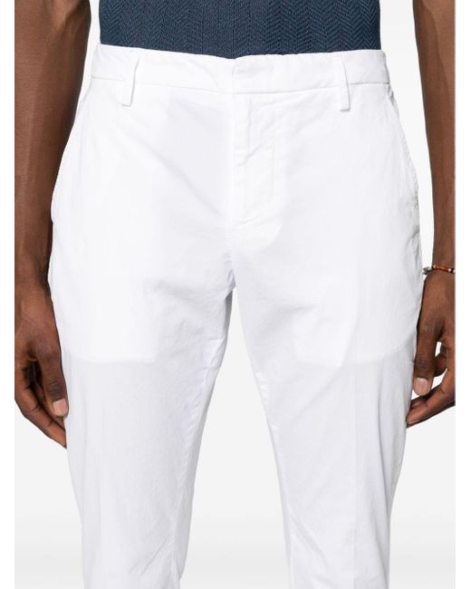 Dondup White Mid-rise Slim-fit Chinos for men