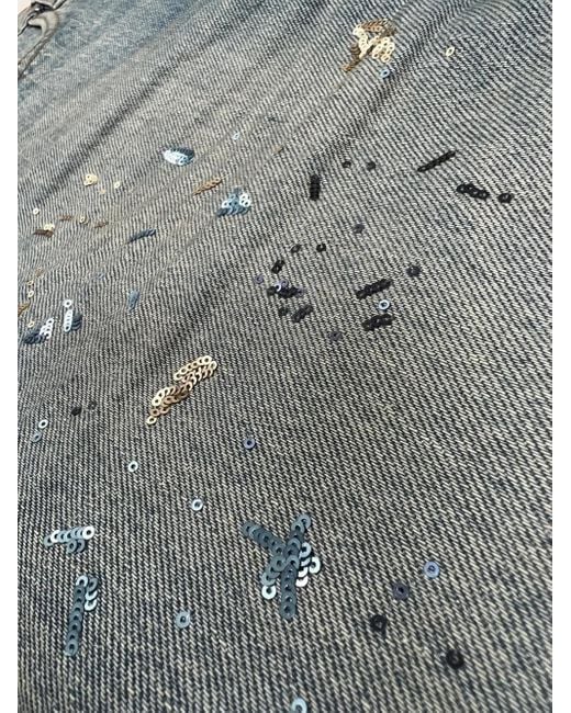 Purple Brand Blue Paint-Splatter Jeans for men