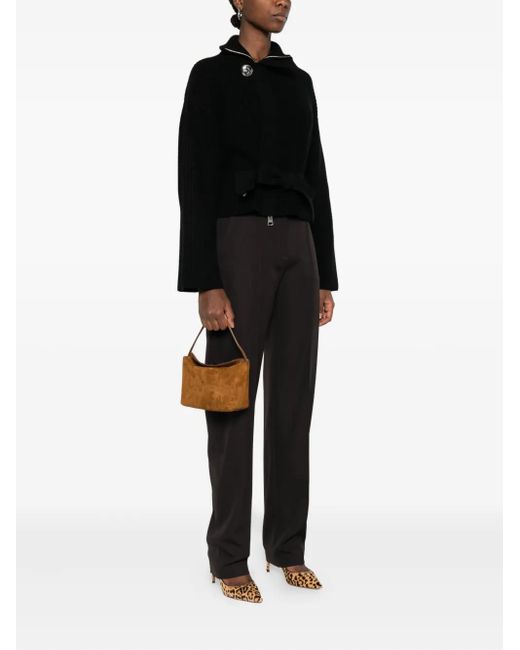 Christopher Esber Brown Calf Suede Top-Handle Mini Bag
