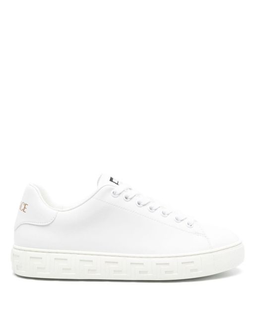 Versace Greca Sneakers Met Reliëf in het White
