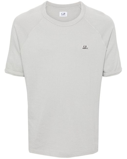 C P Company White Logo-patch Cotton T-shirt for men