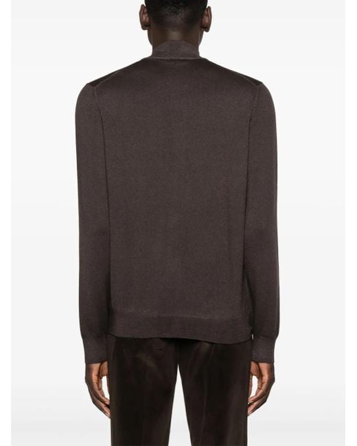 Barba Napoli Pullover Mit Reißverschluss in Brown für Herren