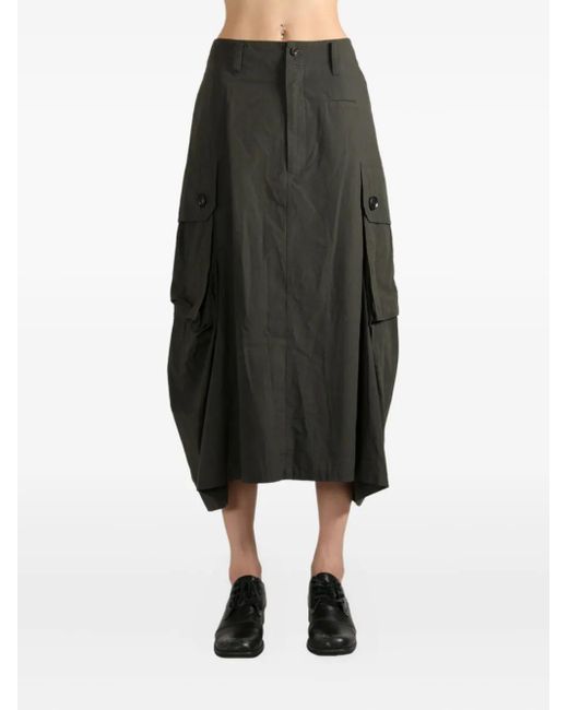 Y's Yohji Yamamoto Green Pocket-Detailed Midi Skirt