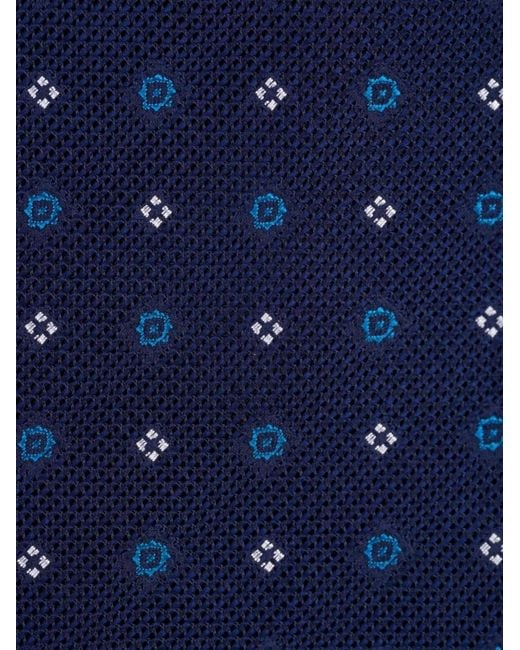 Brioni Blue Geometric-Pattern Tie for men
