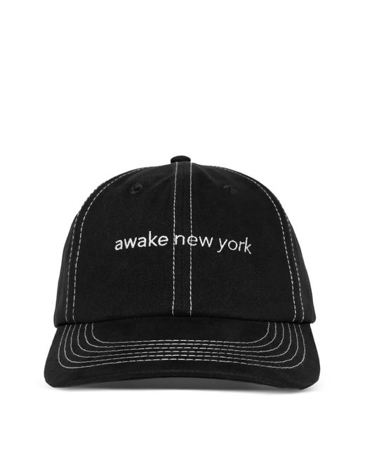AWAKE NY Black Logo-Embroidered Baseball Cap