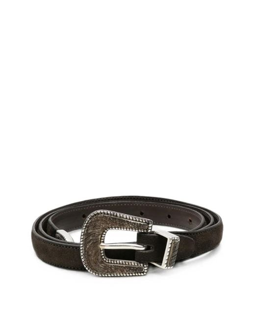 Eraldo Black Buckle-Fastening Leather Belt for men