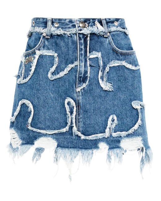 ANDERSSON BELL Blue Mioko Wave Jeansrock