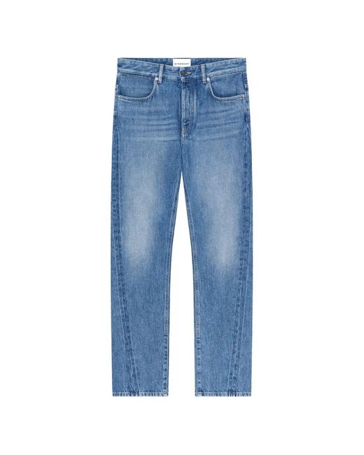 Givenchy Blue Couture Seam Straight Fit Shadow Washed Jeans for men