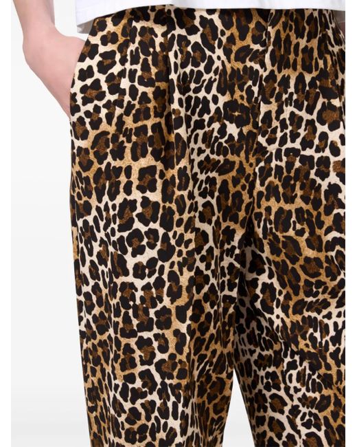 Elisabetta Franchi Brown Animal Print Trousers