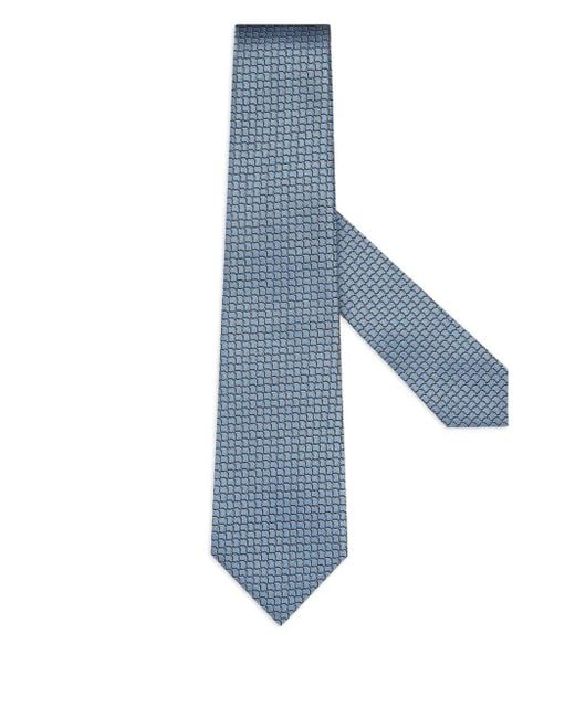 Zegna Zijden Stropdas Met Geometrisch Patroon in het Blue voor heren