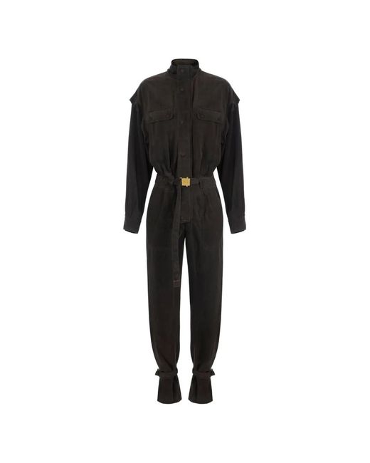 Elisabetta Franchi Black Denim Jumpsuit