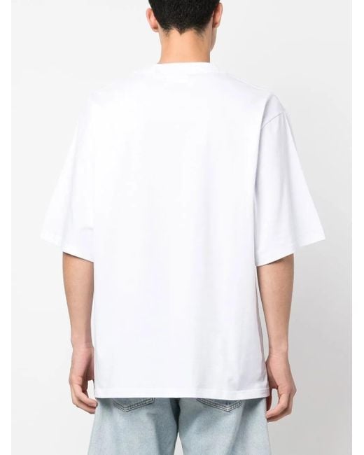 Gcds White Logo Print Short Sleeve T-shirt for men