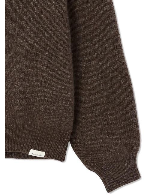 MAN ON THE BOON. Trui Met Hoge Hals in het Brown voor heren