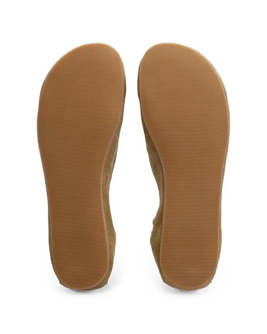 Groundies Natural Sleek Suede Ballet Flats