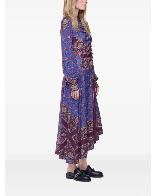 Rabanne Purple Asymmetric Shirt Dress