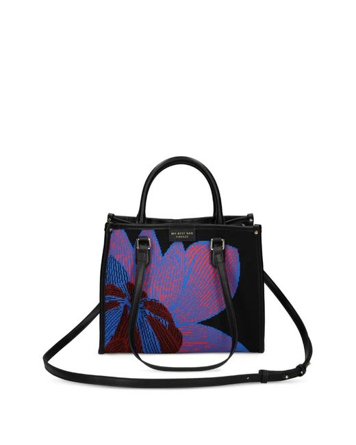 MY BEST BAG Blue Floral Tote Bag