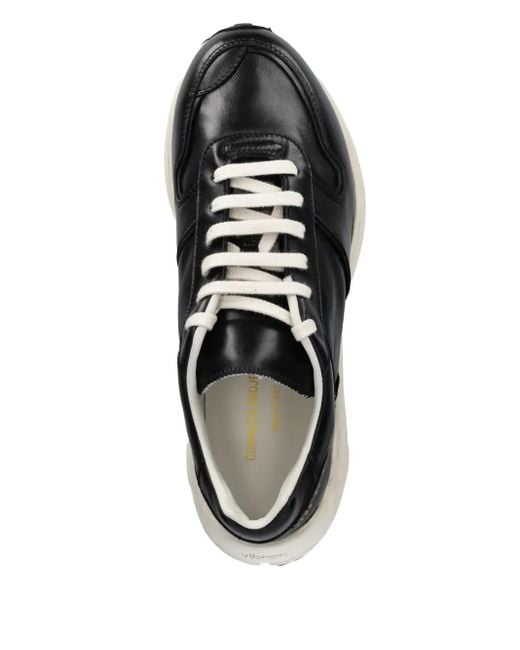 Common Projects Black Premium Runner Leather Sneakers for men