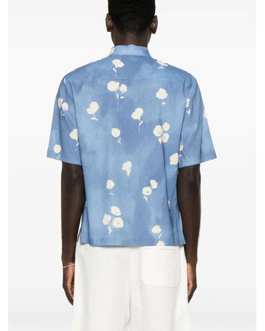 Sandro Overhemd Met Bloemenprint in het Blue voor heren