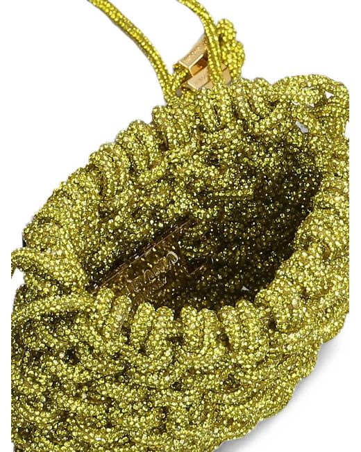 HIBOURAMA Green Mini Penelope Bead-Embellished Shoulder Bag