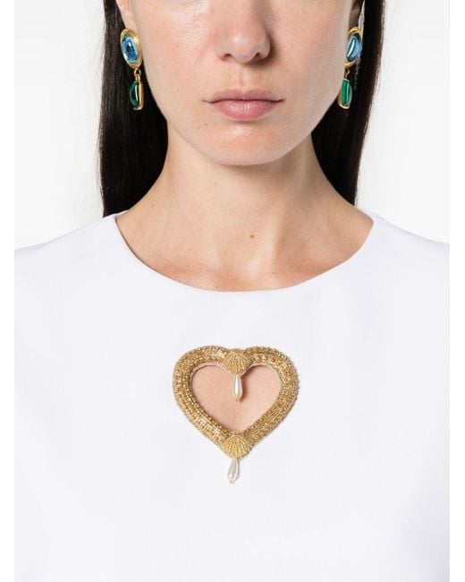Moschino White Heart Cut-out Mini Dress
