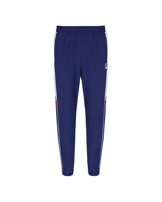 Fila Blue Logo-Patch Woven Track Pants for men