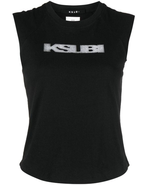 Ksubi Black Chrome Logo-print Tank Top