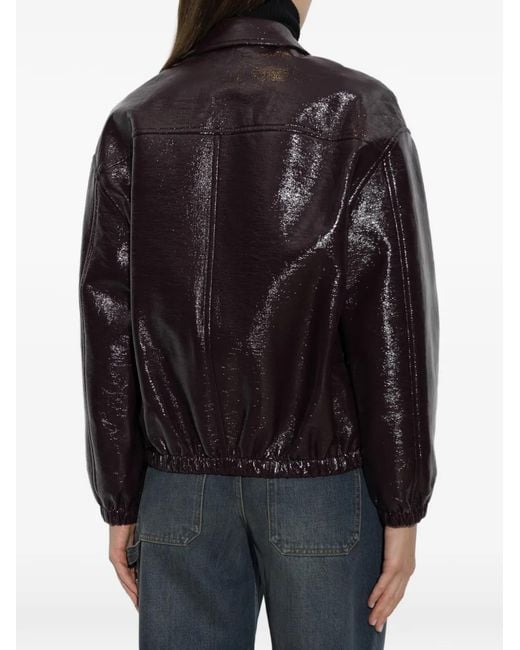 Courreges Purple Vinyl Bomber Jacket