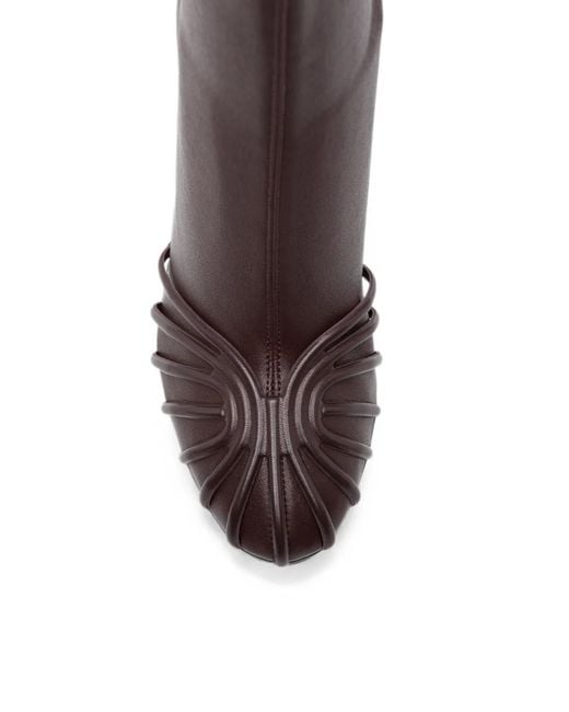 ALEVI Brown Karen Cage-Detail Stiletto-Heel Boots