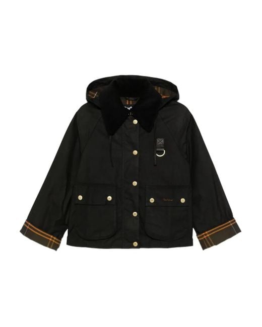 Chaqueta Reighton Spey con capucha y cuello de pana Barbour de color Black