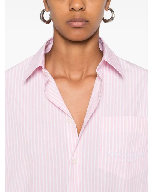 Sporty & Rich Pink Striped Cotton Shirt