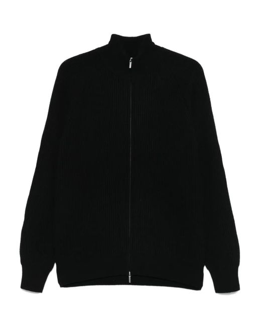 Barba Napoli Geribbeld Vest Met Rits in het Black voor heren