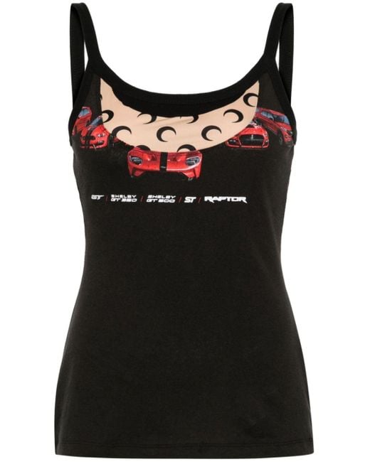 MARINE SERRE Regenerated T-shirt Met Print in het Black