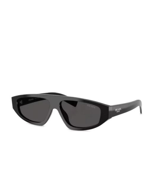Prada Black Geometric-Frame Sunglasses for men