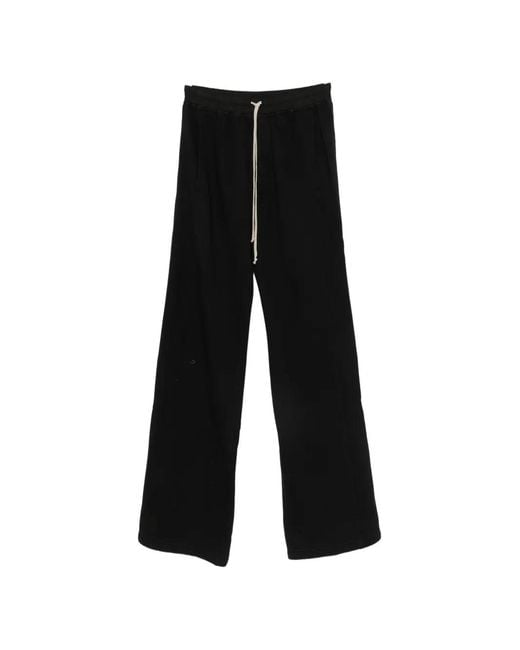Rick Owens Black Wide Pusher Press-Stud Track Pants for men