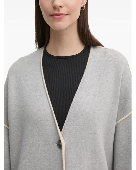 Ouí Gray Patch Pocket Cardigan