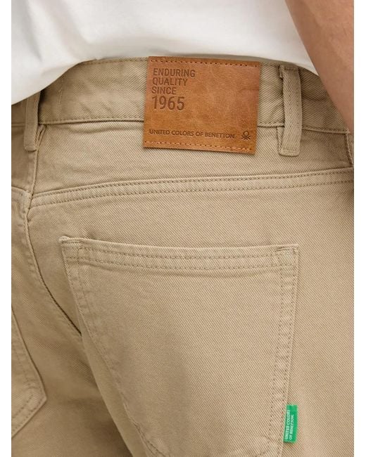 Benetton Natural Straight-Leg Five-Pocket Trousers for men