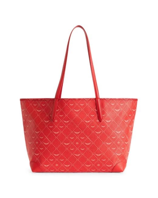 Zadig & Voltaire Red Monogram-Print Shoulder Bag