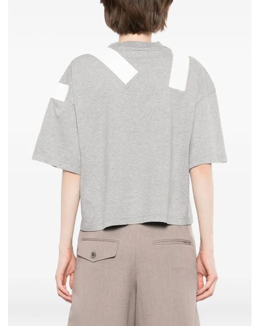Maison Mihara Yasuhiro White Taped Tucked T-Shirt